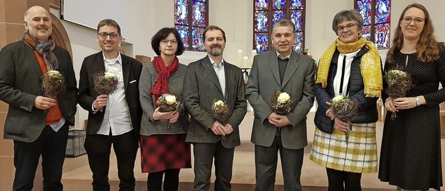 Das sind  die neuen Kirchenltesten de... Benz. Auf dem Foto fehlt Markus Sans.  | Foto: Kirchengemeinde