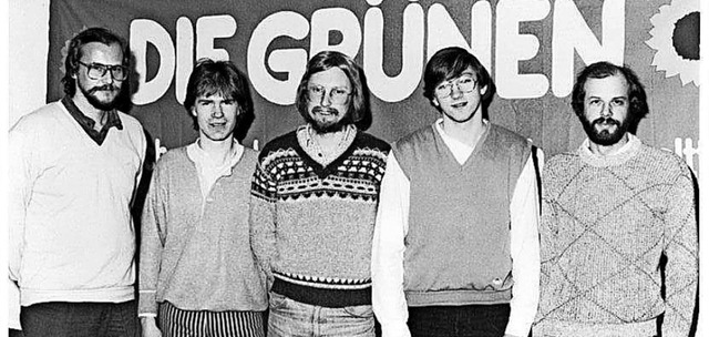 Der neue Grnen-Vorstand  im Jahr 1984...r, Klaus Silberer und  Werner Metzger   | Foto: Privat