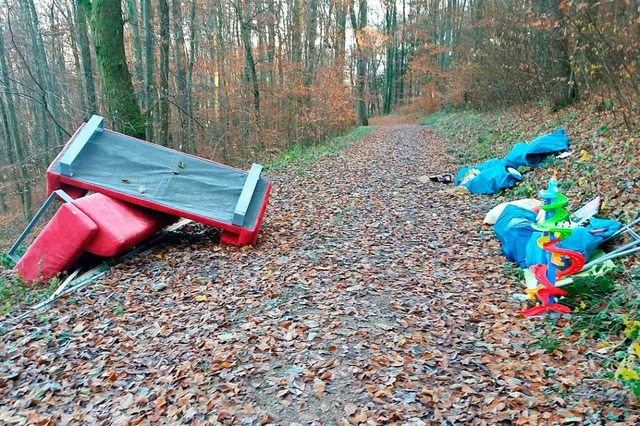 Diese illegale Mllablagerung entdeckt...aziergang durch den Wald von Brombach.  | Foto: Privat