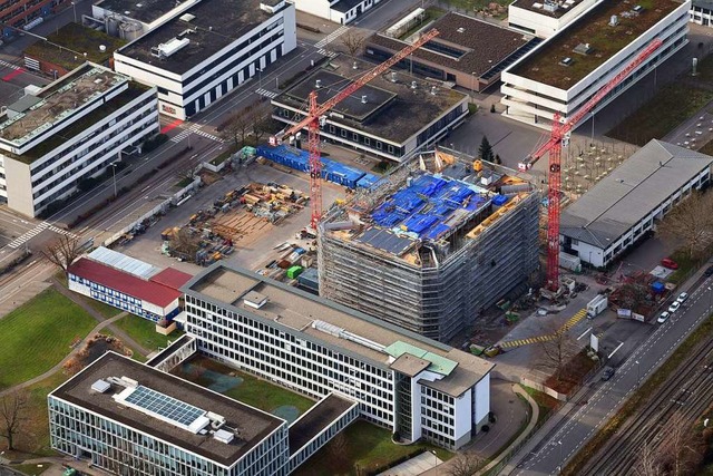 Das FOB auf dem Roche-Campus aus der Luft betrachtet  | Foto: Erich Meyer