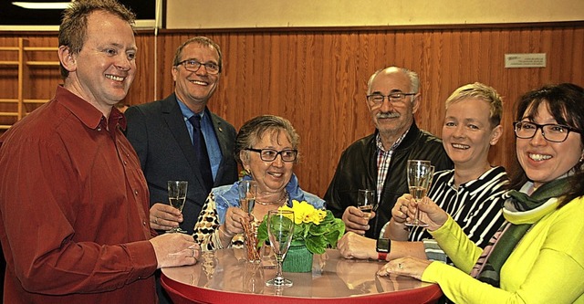 Der neue Ortsvorsteher Sven Kuhlmann (links) beim  Neujahrsempfang.  | Foto: Petra Wunderle