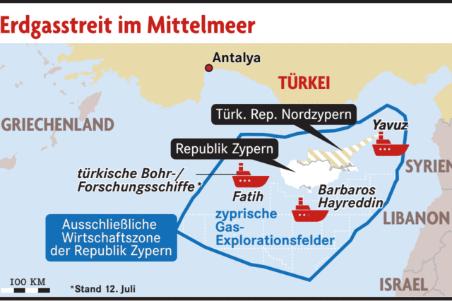 Erdgasstreit im Mittelmeer spitzt sich zu