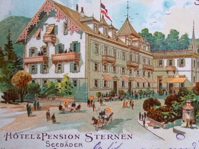Hotel und  Pension Sternen um 1900: Da... seit 1897 mit eigenem Strom versorgt.  | Foto: Friedbert Zapf