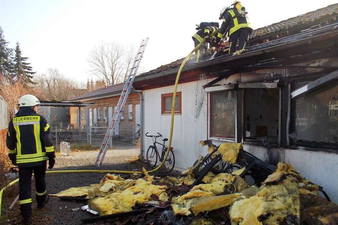 Die Feuerwehr im Einsatz  | Foto: Feuerwehr Denzlingen
