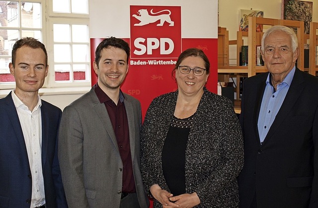 Fritz Kasper (Jusos), Maximilian Schma...eim Neujahrsempfang der SPD Brombach.   | Foto: Paul Schleer