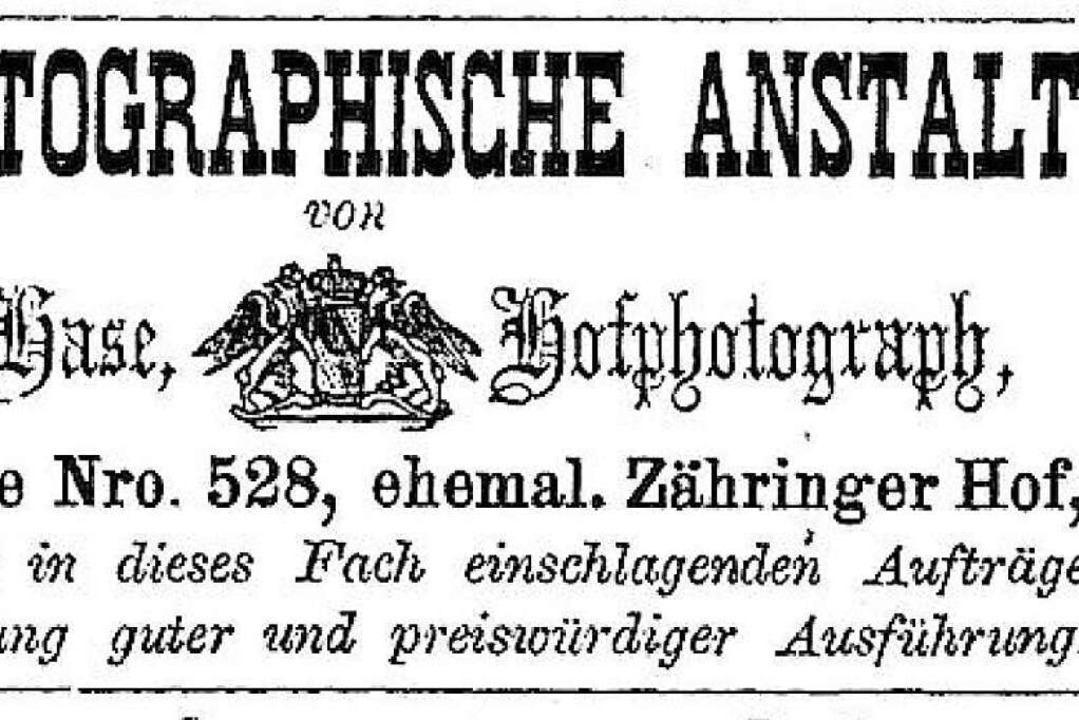 Mit dieser Anzeige war Hase im Freiburger Adresskalender von 1865.  | Foto: Joachim Scheck