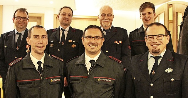 Wahlen der Feuerwehrabteilung Weizen (...nd Erwin Stoll sowie  Stephan Schwarz.  | Foto: Yvonne Wrth