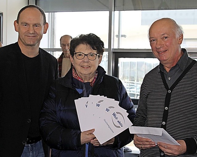 Christel Stau mit Wolfgang Raithel (rechts) und Andreas Rhle  | Foto: Anita Indri-Werner