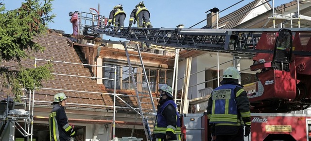 Die Wehren Malsburg-Marzell und Kandern zusammen im Einsatz.   | Foto: Birgit-Cathrin Duval