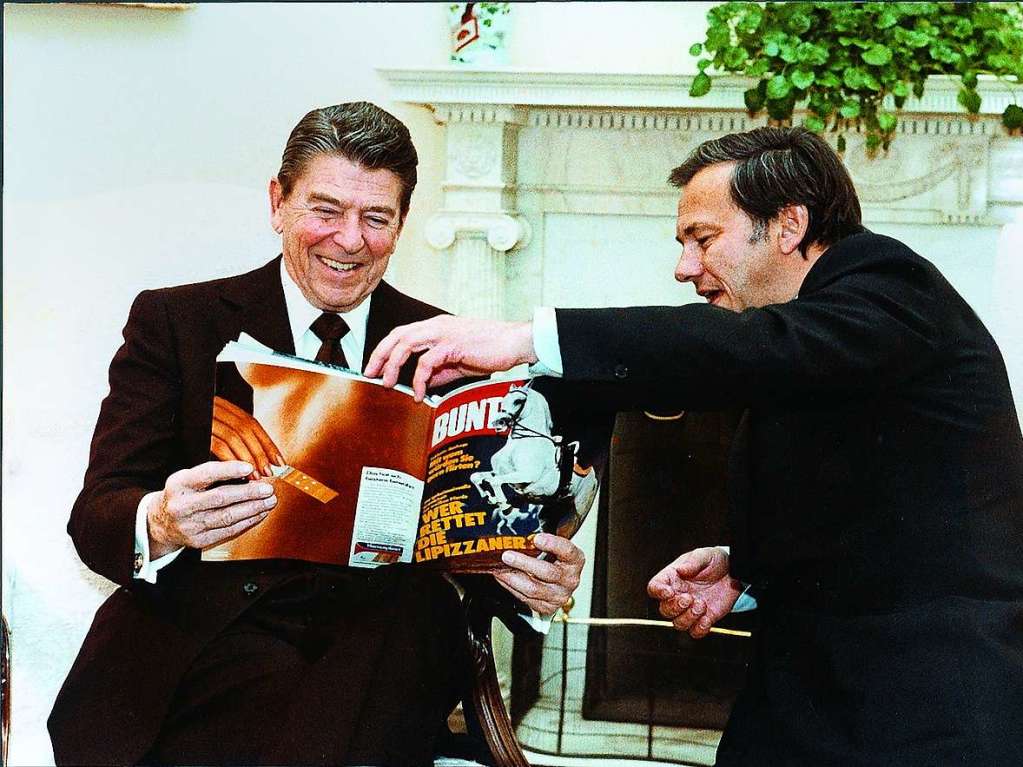 Mit US-Prsident Ronald Reagan