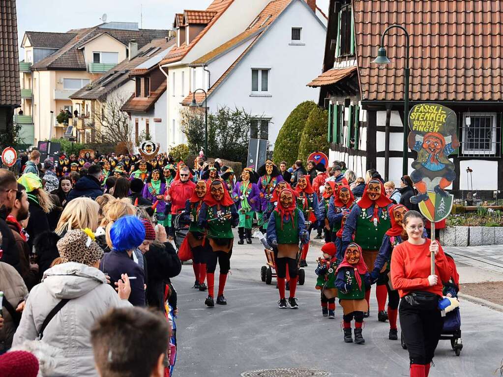 Den Umzug angefhrt hat die Narrenzunft der Gundelfinger Fsslistemmer