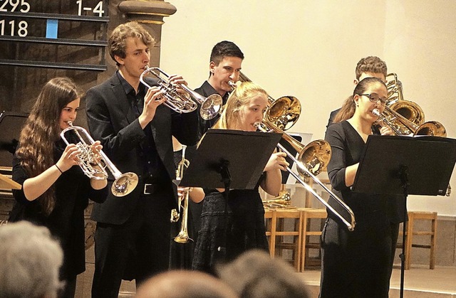 Der Jugendposaunenchor Sdbaden glnzt...langkultur in alten und neuen Stcken.  | Foto: Roswitha Frey