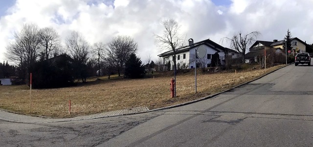 Mit Pflcken ist die Grundflche des g...d ein Wohnhaus mit 13 Wohnungen bauen.  | Foto: Stefan Pichler