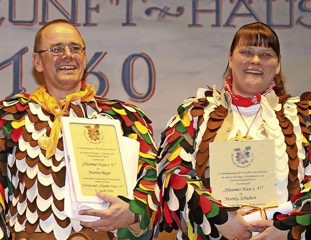 Die Geehrten Martin Bayer und Marie Schubert   | Foto: Cornelia Liebwein