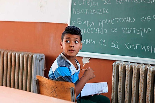 Ein Junge in der Schule in Skopje.  | Foto: Verein