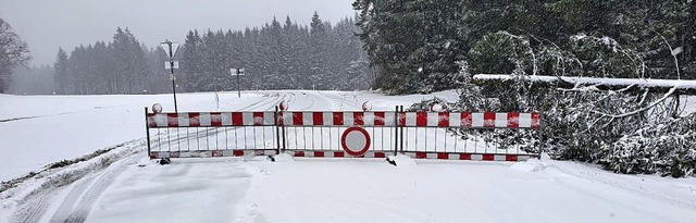 Wegen herabstrzender Bume wurde die ...fahrer die Absperrungen weg rumten.    | Foto:  Freiwillige Feuerwehr Grafenhausen