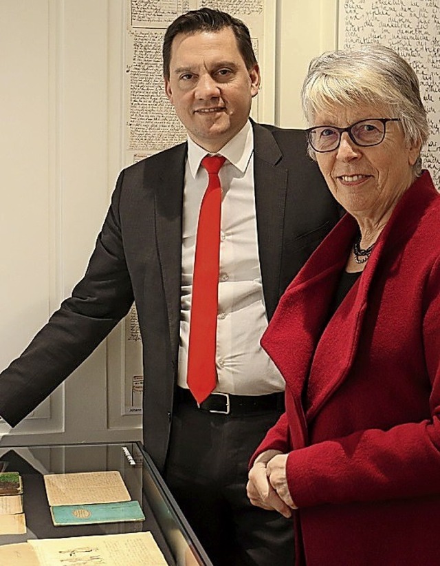 Besuch im Archiv: Johannes Fechner und DTA-Vorsitzende Marlene Kayen   | Foto: Wahlkreisbro Fechner