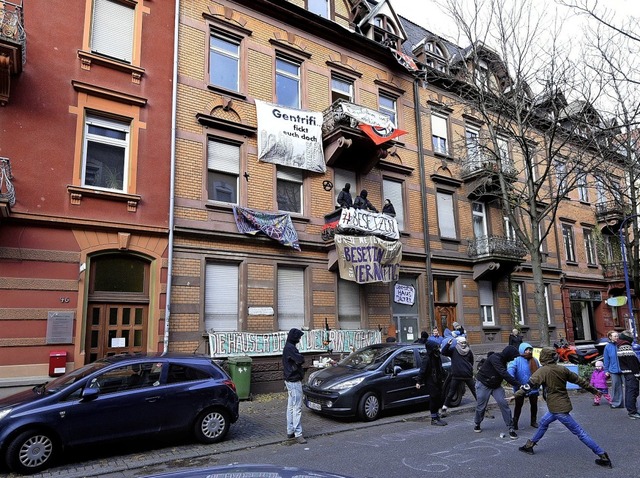 Haus besetzt: die Guntramstrae im Dezember 2018.  | Foto: Thomas Kunz