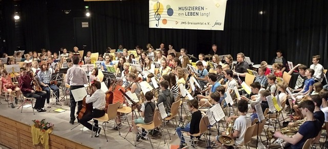 So prsentierte sich die Jugendmusiksc...estehens bei einem Konzert in Stegen.   | Foto: JMS