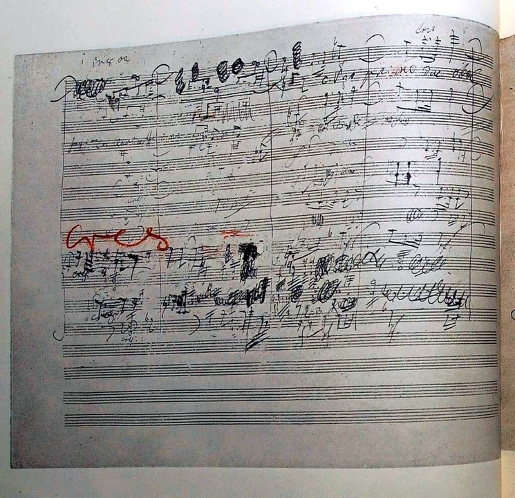 Auszug aus dem Autograph der  Sinfonie Nr. 9  | Foto: Marcel Mettelsiefen