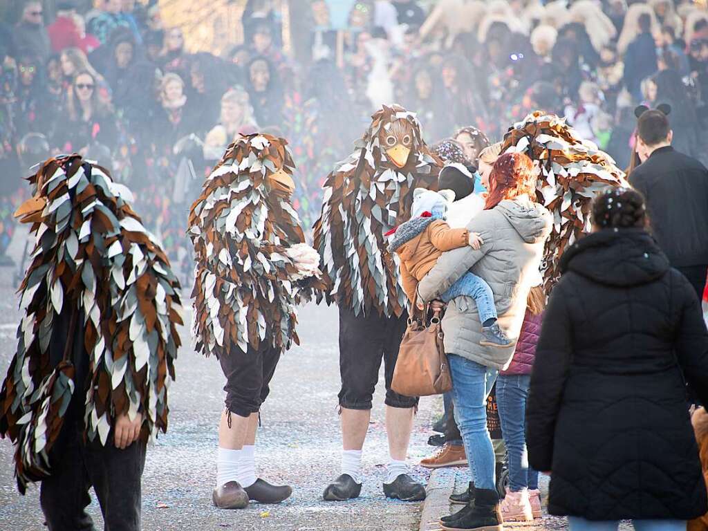 Narren in den Bugginger Straen beim groen Jubilumsumzug