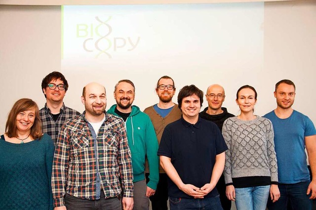Das Biocopy-Team: Gnter Roth (Dritter...m Grnderteam und fhrt die Geschfte.  | Foto: Philipp Meyer