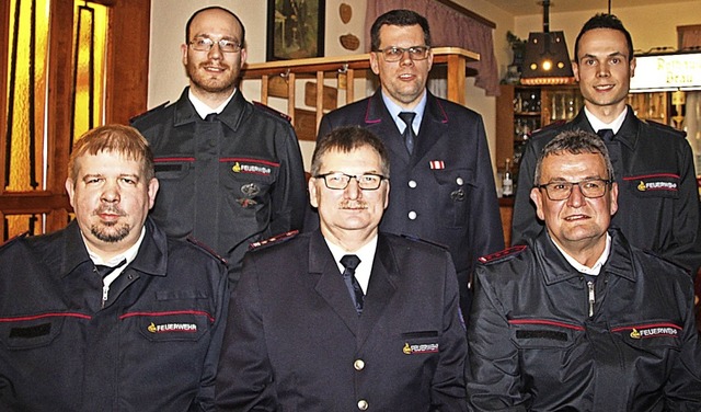 Wahlen bei der Feuerwehrabteilung Grim...r, Wolfgang Huber und  Michael Perera.  | Foto: Yvonne Wrth