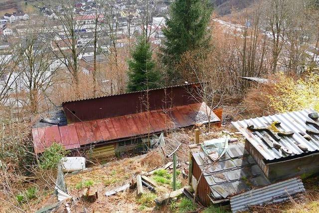 Eine alte Htte droht in Zell abzustrzen – direkt ber der Realschule