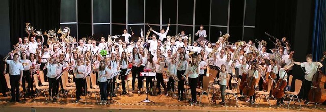 Das erste 1-1-1-Orchester mit mehr als... seinem Auftritt im Jahr 2018 in Wehr.  | Foto: Joachim Pfhling