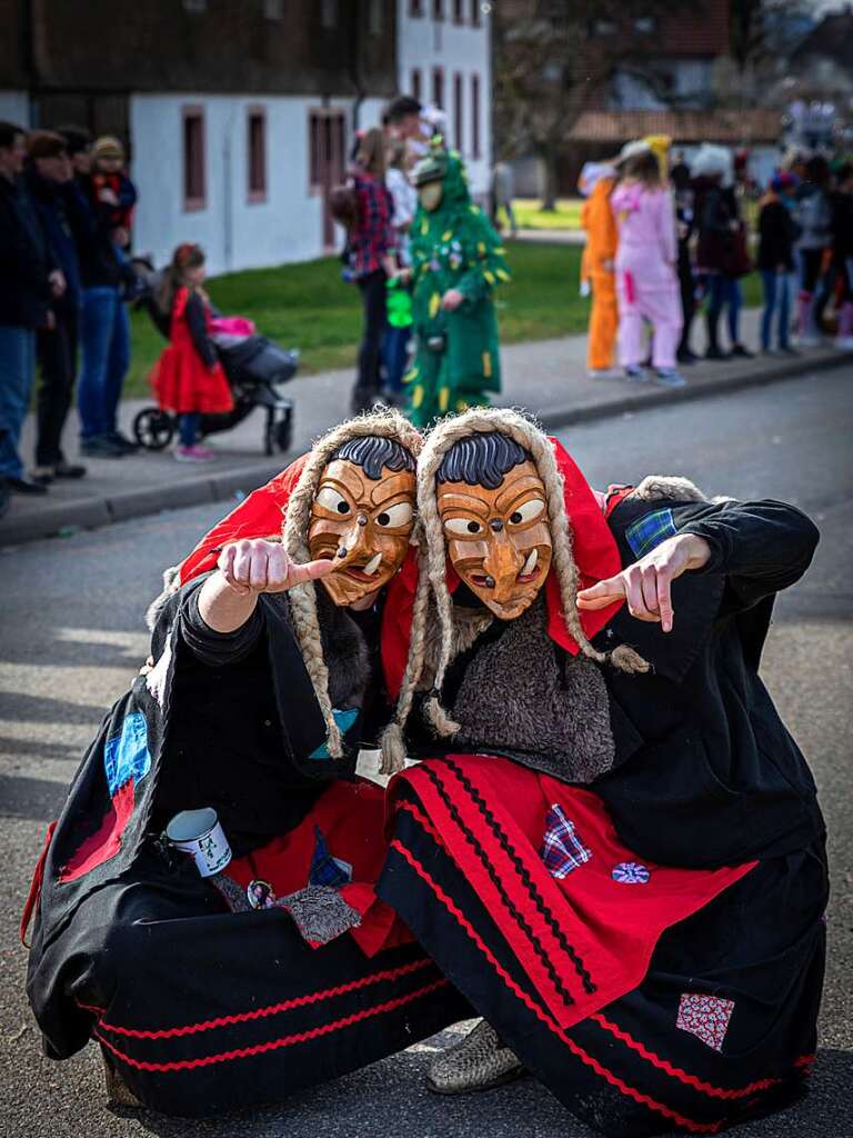 Bunter Narrenwurm: Das sonnige Wetter lockte viele Besucher nach Buchenbach. Die hatten ihre Freude am Umzug mit mehr als 60 Gruppen.