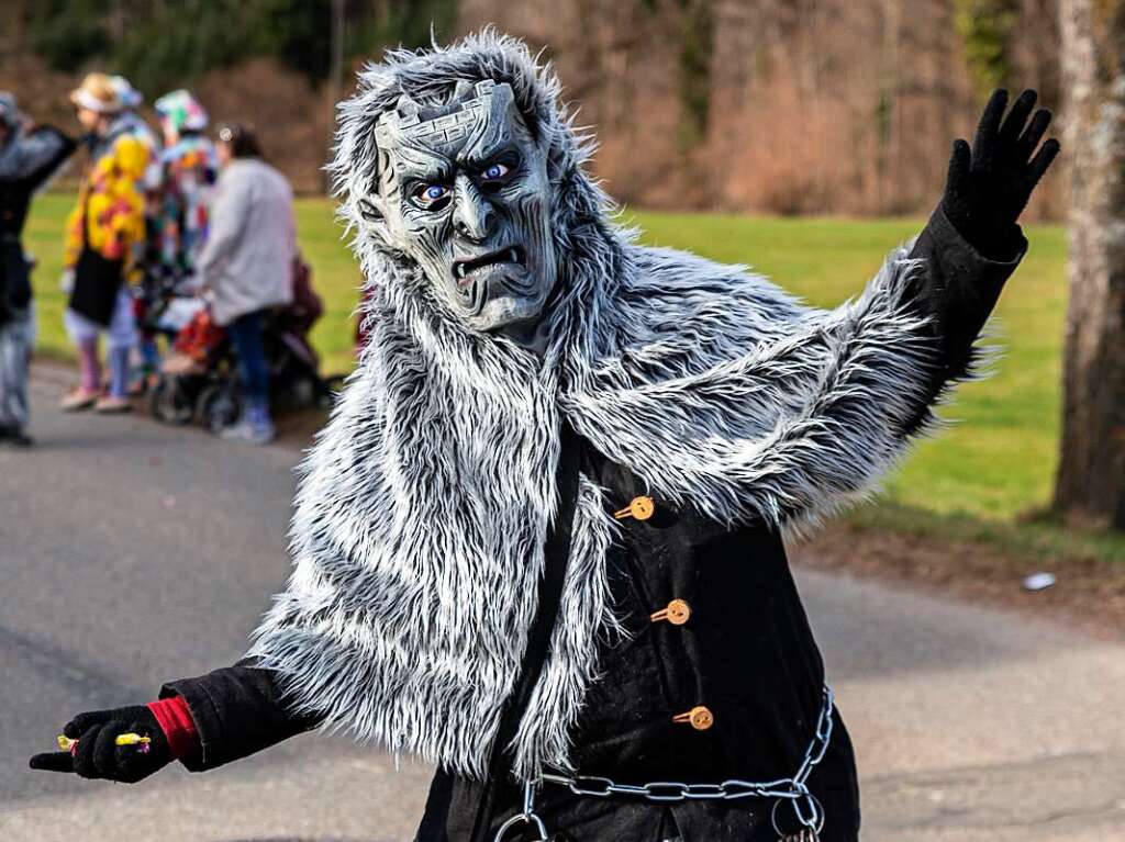 Bunter Narrenwurm: Das sonnige Wetter lockte viele Besucher nach Buchenbach. Die hatten ihre Freude am Umzug mit mehr als 60 Gruppen.