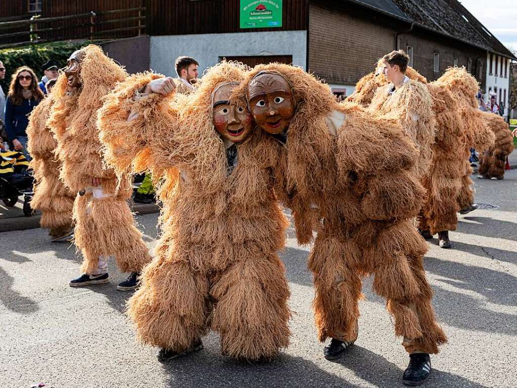 Bunter Narrenwurm: Das sonnige Wetter lockte viele Besucher nach Buchenbach. Die hatten ihre Freude am Umzug mit mehr als 60 Gruppen.