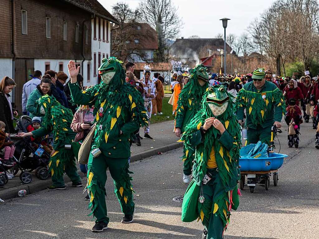 Bunter Narrenwurm: Das sonnige Wetter lockte viele Besucher nach Buchenbach. Die hatten ihre Freude am Umzug mit mehr als 60 Gruppen.