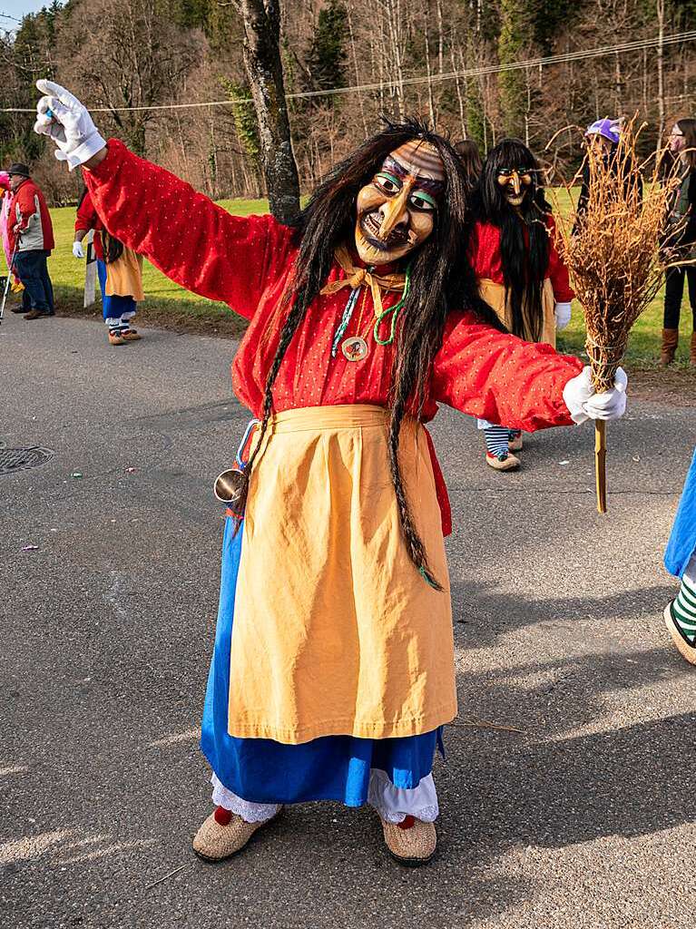 Bunter Narrenwurm: Das sonnige Wetter lockte viele Besucher nach Buchenbach. Die hatten ihre Freude am Umzug mit mehr als 60 Gruppen.