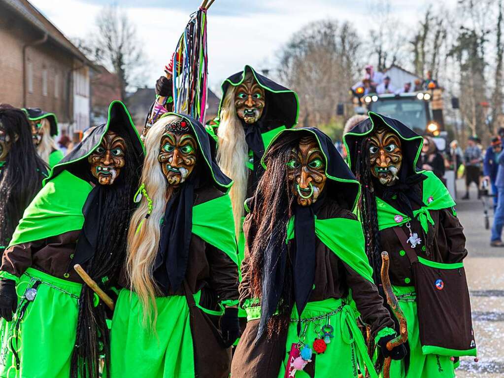 Bunter Narrenwurm: Das sonnige Wetter lockte viele Besucher nach Buchenbach. Die hatten ihre Freude am Umzug mit mehr als 60 Gruppen.