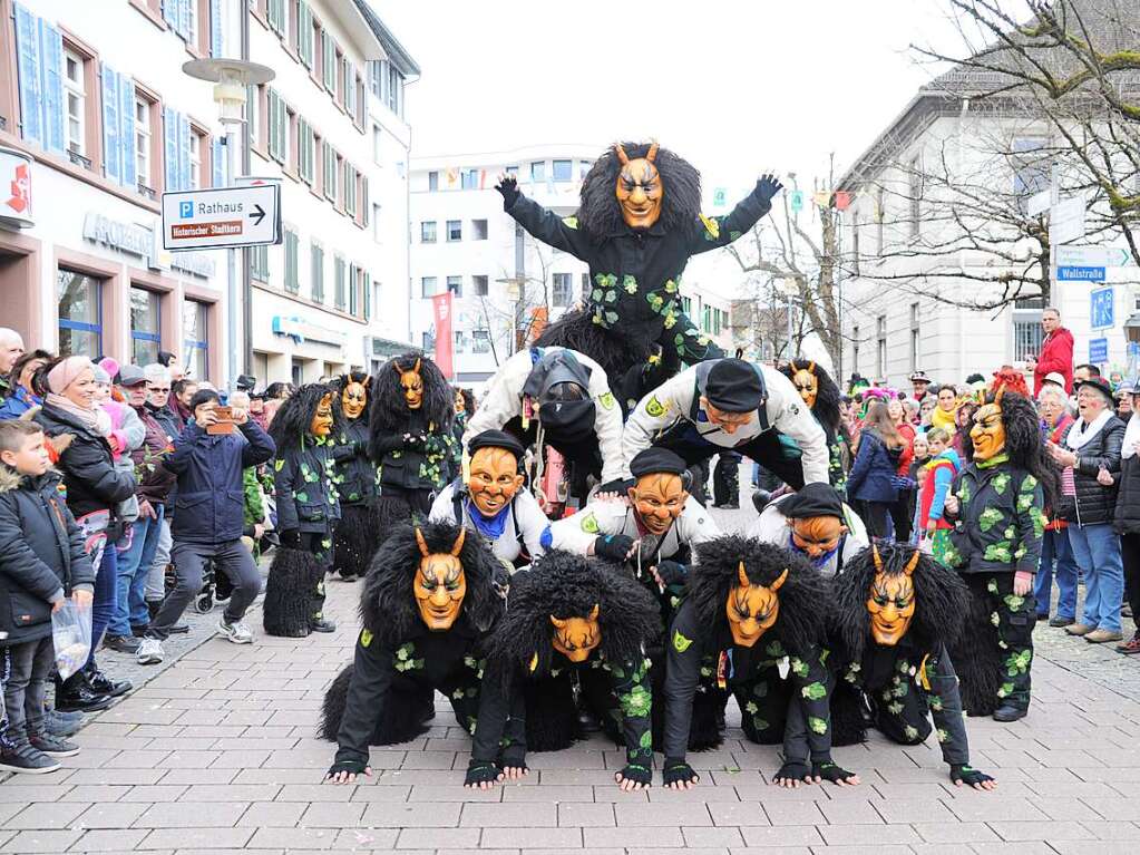 Die Baisinger Narren bauten eine Pyramide.