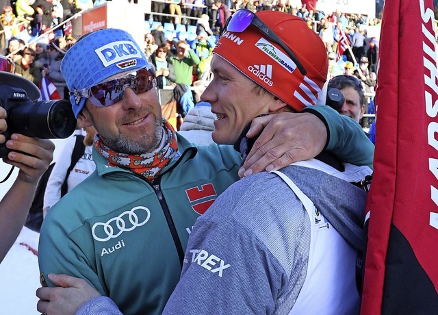 Biathlon-Bundestrainer Mark Kirchner t...frunde und fiel auf Rang drei zurck.   | Foto: Joachim Hahne