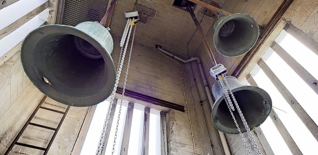 Derzeit wird der Glockenstuhl der Friedenskirche saniert.  | Foto: Karl-Wilhelm Frommeyer