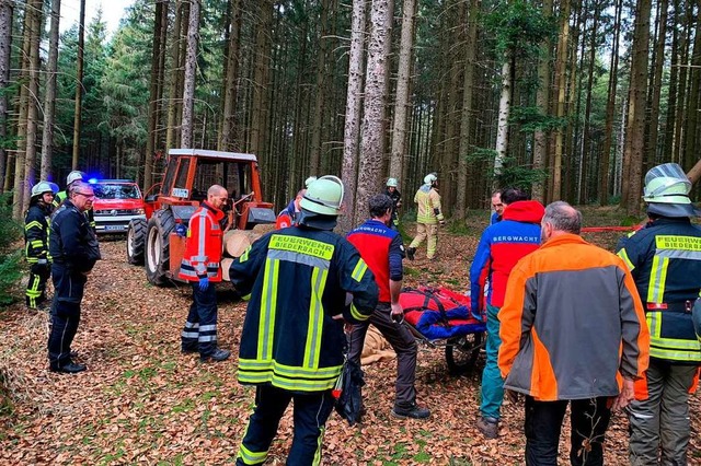 Rettungseinsatz im Wald auf der Selbig (Biederbach).  | Foto: Freiwillige Feuerwehr Biederbach