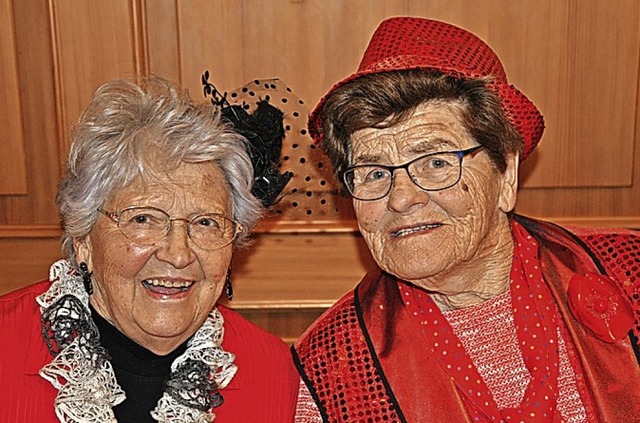 Lidia Rebmann (87) und Edith Fechtig (...ren die ltesten nrrischen  Senioren.  | Foto: Ursula Ortlieb
