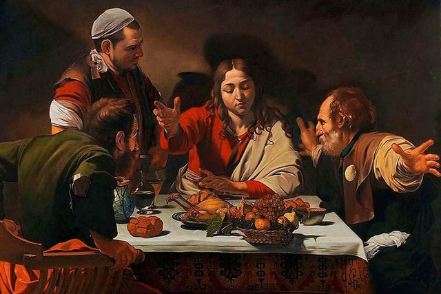 Frher galt Fleischkonsum noch nicht a...Caravaggios Emmaus-Abendmahl von 1601.  | Foto: Caravaggio Emmaus-Abendmahl