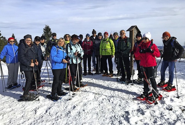 Der Schwarzwaldverein Waldkirch-Kandel auf Schneeschuhtour.  | Foto: Regina Dittbrenner