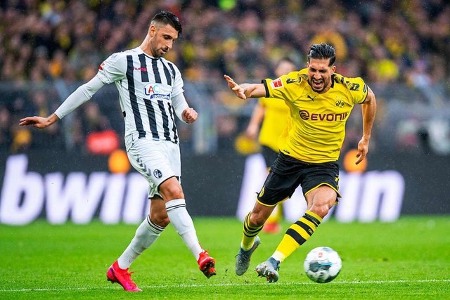 Vincenzo Grifo zeigte gegen Dortmund e...r Freisto helfen nicht gegen den BVB.  | Foto: David Inderlied (dpa)