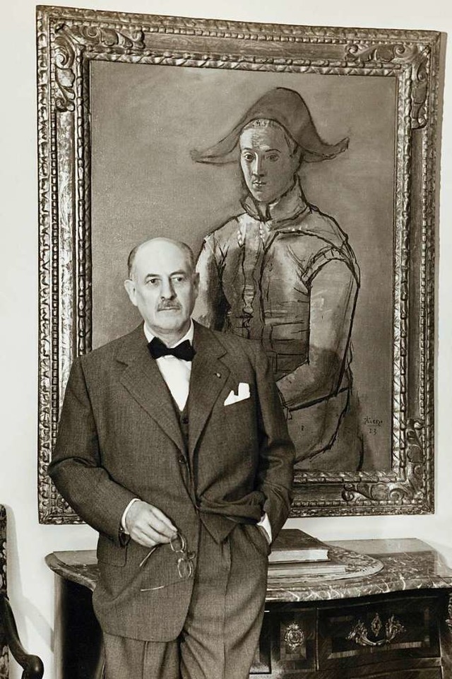 Karl Im Obersteg vor Picassos &#8222;Arlequin&#8220;  | Foto: Kunstmuseum Basel/Sammlung Im Obersteg