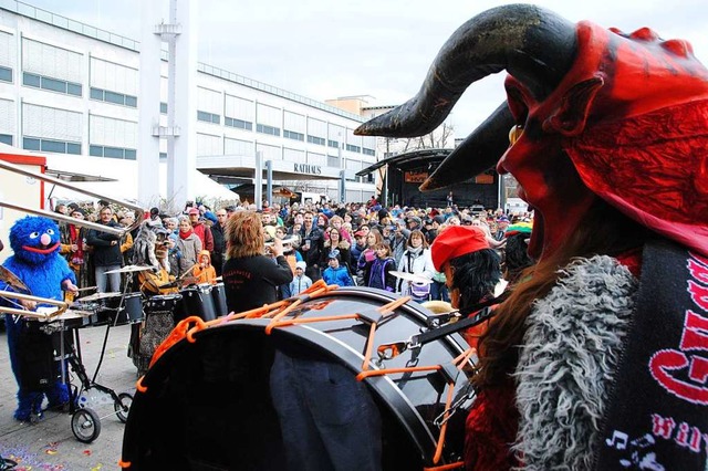 Gut besucht war das Guggemonsterkonzer...etter einen Strich durch die Rechnung.  | Foto: Norbert Sedlak