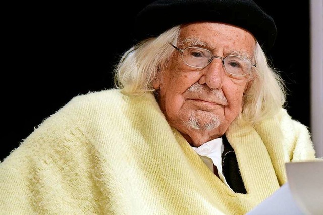 Ernesto Cardenal bei einer Lesung in Freiburg im Mrz 2017.  | Foto: Thomas Kunz