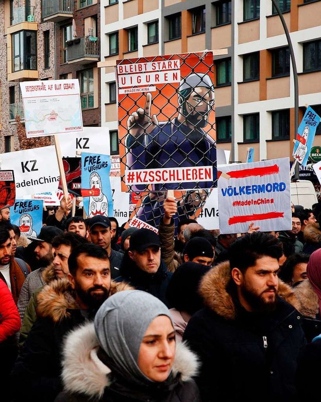 Protest gegen die Unterdrckung der Uiguren   | Foto: Markus Scholz