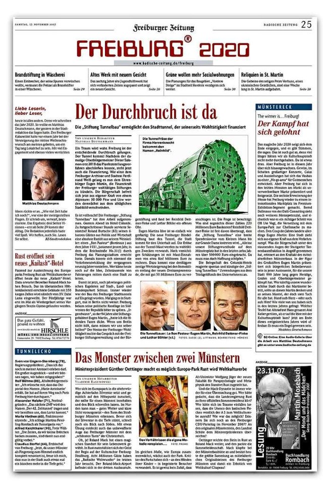 Die BZ-Titelseite, die Matthias Deutschmann 2007gestaltete.  | Foto: Repro