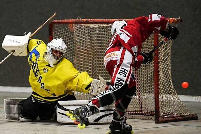 Fotos: HC Merdingen gewinnt Derby im Inline-Skaterhockey bei den Freiburg Beasts