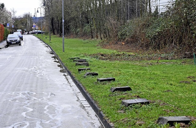 Noch verhindern Hlzer das Befahren de...t Senkrechtparkpltze angelegt werden.  | Foto: Markus Zimmermann